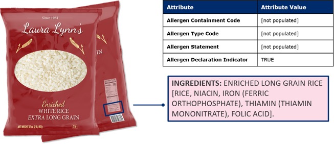10.3 Allergen Attributes Example -- Rice (No Allergens Present) - Image 0