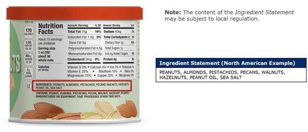 10.4 Ingredient Statement Example -- Mixed Nuts (North American Label) - Image 0