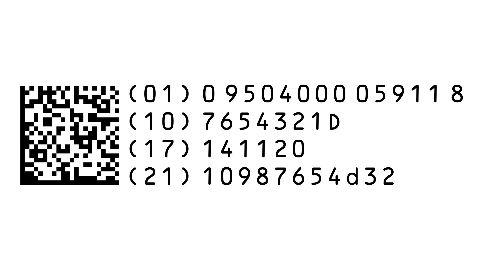 GS1 DataMatrix with GS1 element string syntax