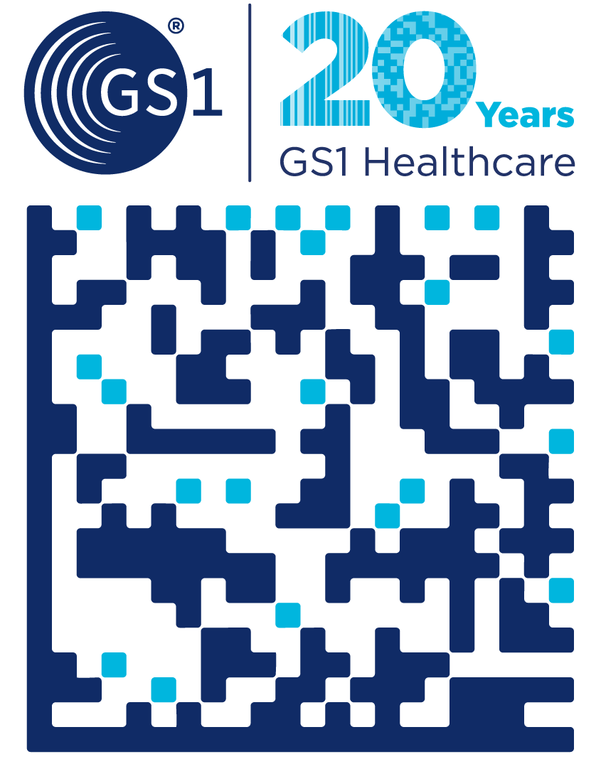 GS1 Healthcare 20th anniversary logo lockup